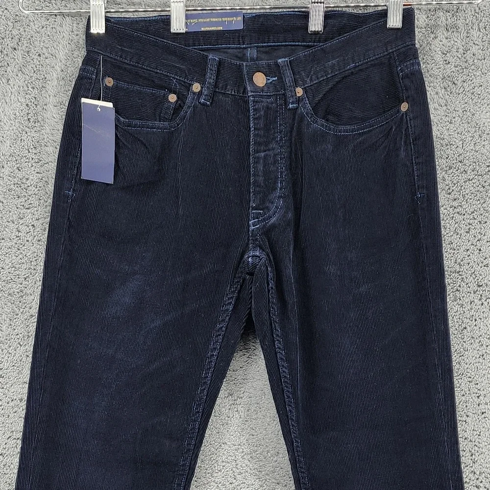 Polo Ralph Lauren Pants Mens 30x32 Navy Blue Corduroy Straight Low Rise Classic